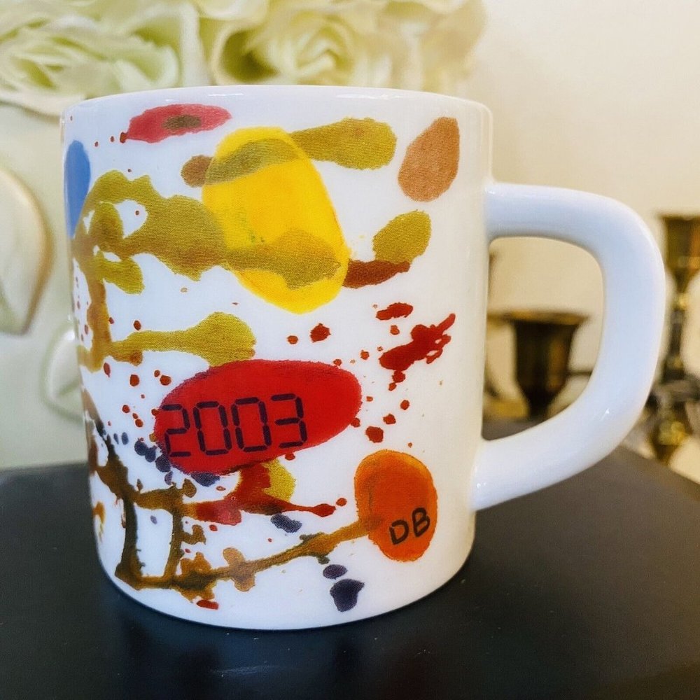 Royal Copenhagen Small Annual Mug 2003 Collectible Multi-Color Abstract Art DB
